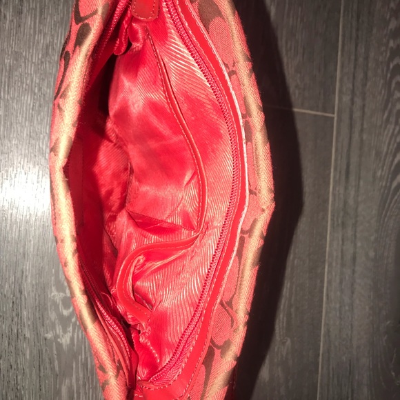 Coach Red Leather Strap Satchel Purse - Picture 4 of 5